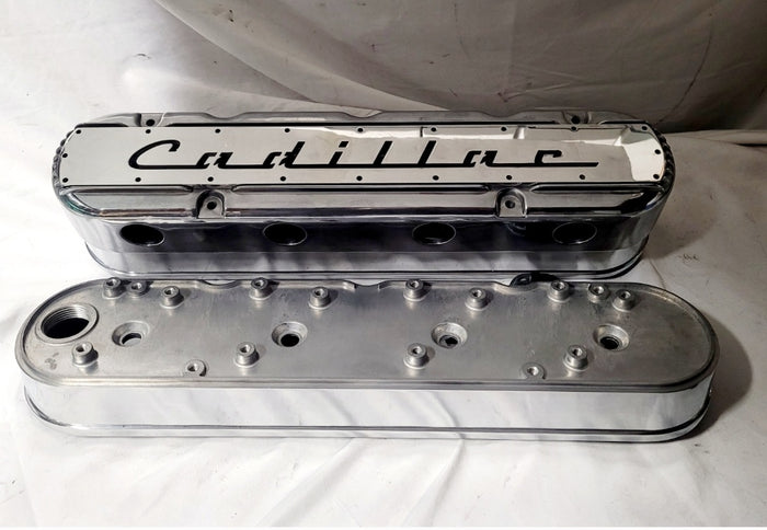 Valve Covers, GM LS Tall Polished 2 Pc Valve Covers w/ Customizable Plates