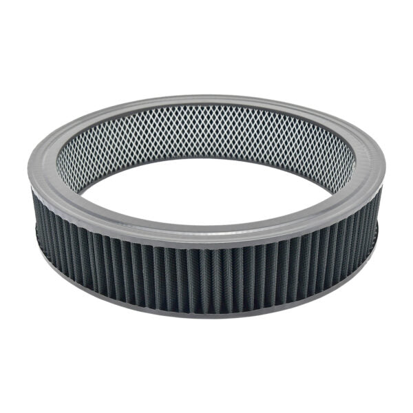 Air Cleaner, Universal Air Filter Element, Washable Round 14" x 3" (Black)