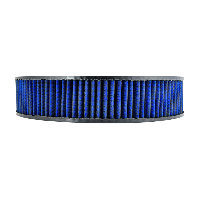 Air Cleaner, Universal Air Filter Element, Washable Round 14″ x 3″ (Blue)