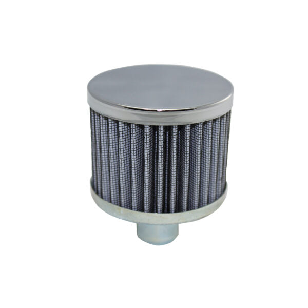 Breather Cap, Universal Hi-Performance Push-in with Cotton Guaze Filter (Chrome Steel)
