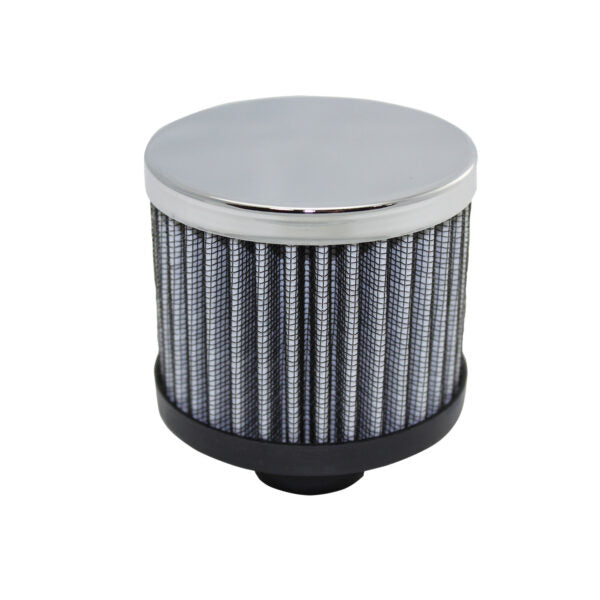 Breather Cap, Universal Hi-Performance Push-In with Cotton Gauze Filter (Chrome Steel)