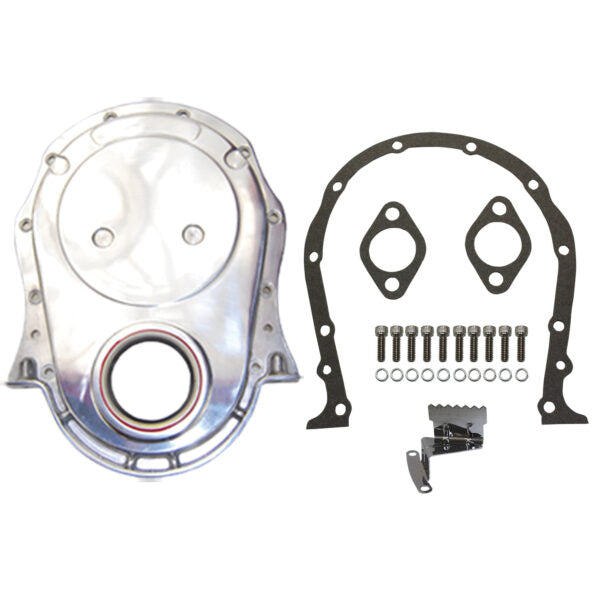 Timing Chain, Cover Kit BBC Chevy with Seal / Gaskets / Hardware (Polished Aluminum)