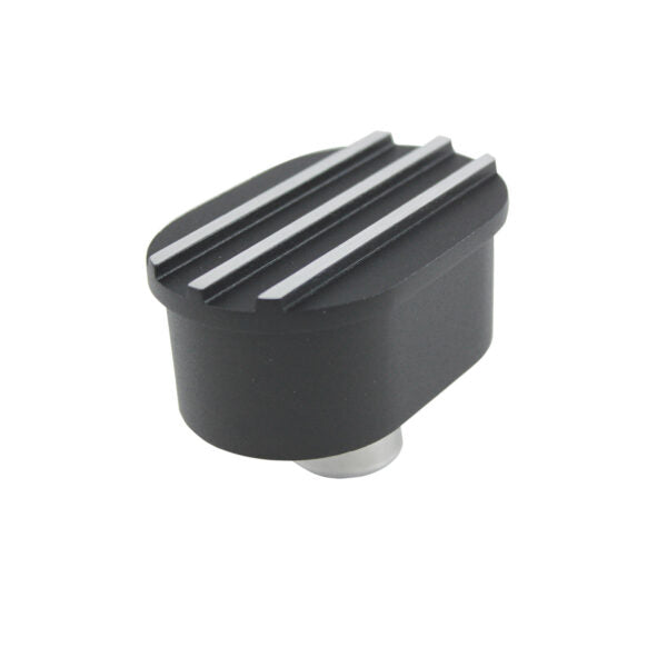 Breather Cap, Oil Breather Push-In Oval Finned (Black Aluminum)