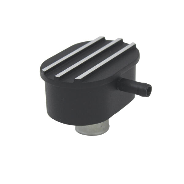 Breather Cap, Oil Breather Push-In PCV Tube Oval Finned (Black Aluminum)