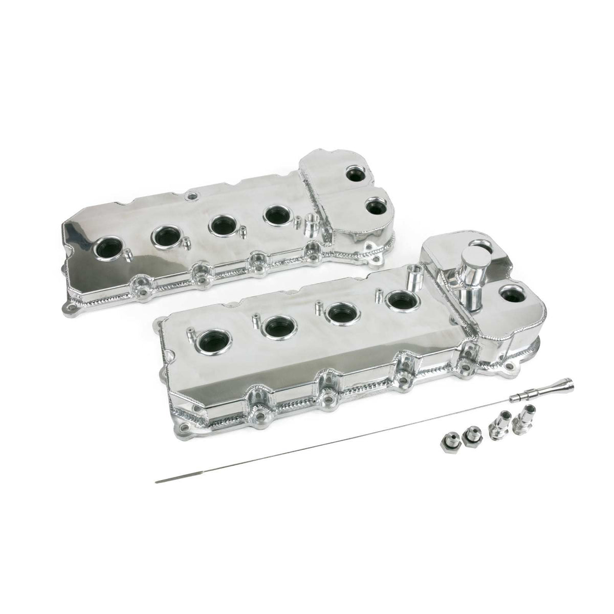 Valve Covers, Ford 5.0 L Coyote Fabricated Aluminum Valve Covers with Dipstick