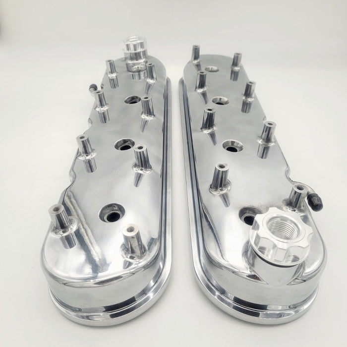 Valve Covers, GM LS Tall Polished Beast Valve Covers with Billet AN Breather